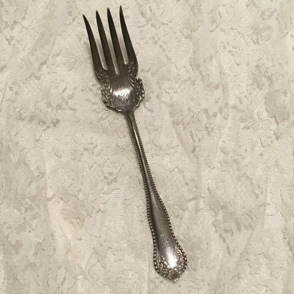 Vintage Rogers Mayflower Serving Fork Ornate Serving Fork 7.5